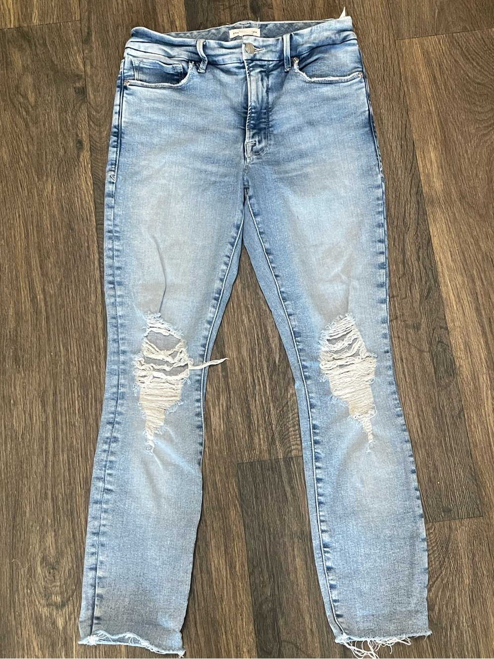 Good American Distressed Skinny Jeans.